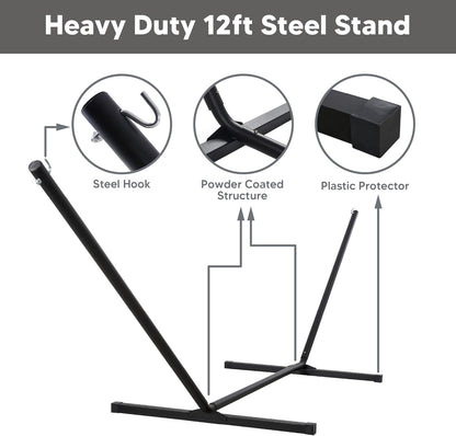 SUNCREAT Double Outdoor Hammock with Stand