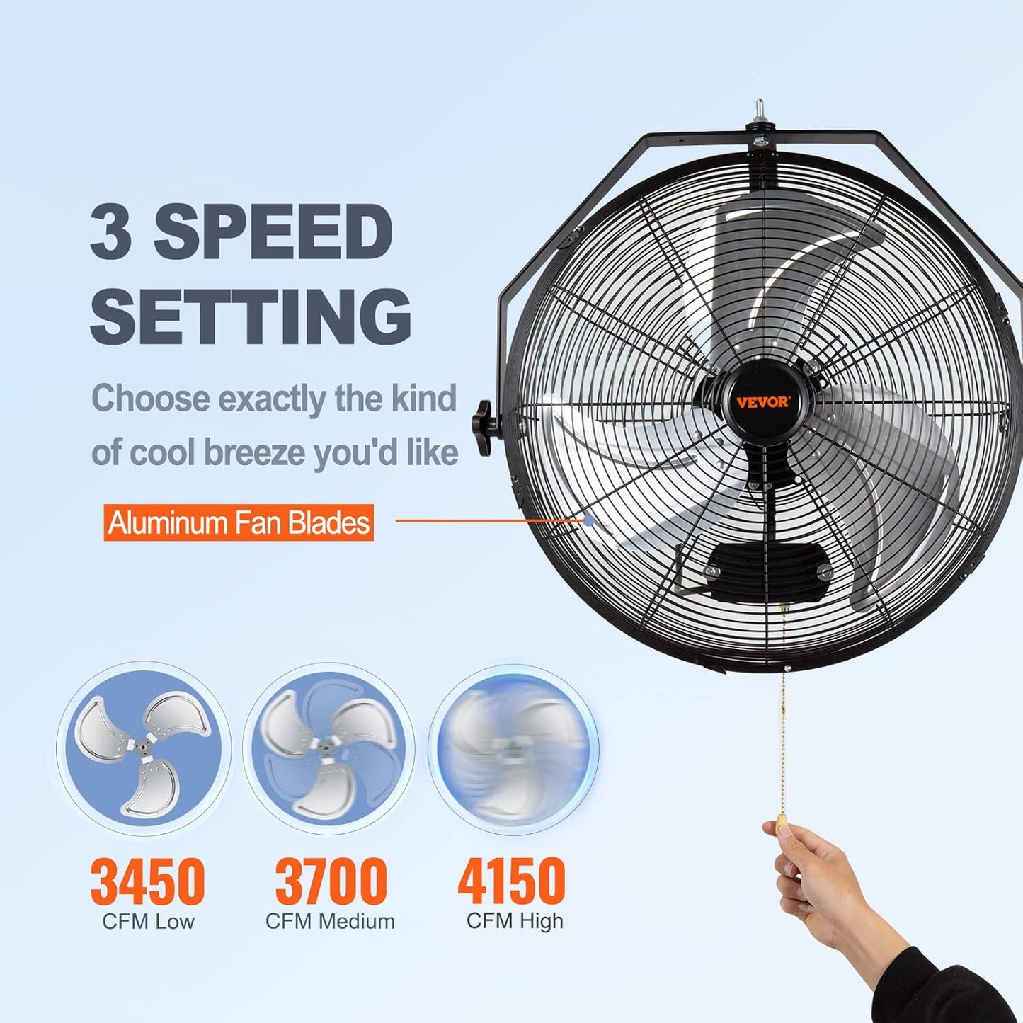VEVOR 18 Inch Wall Mount Fan