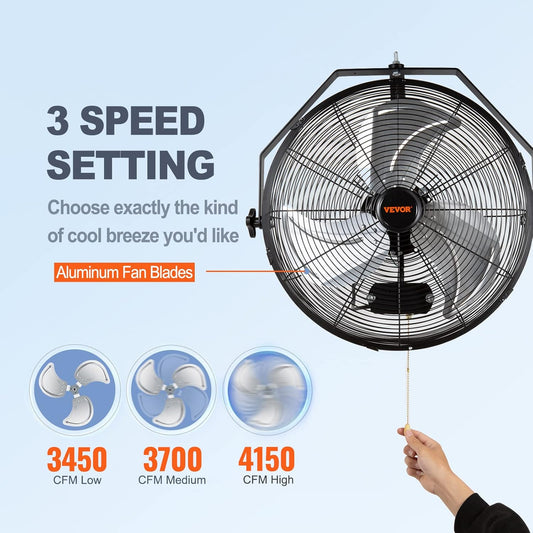 VEVOR 18 Inch Wall Mount Fan