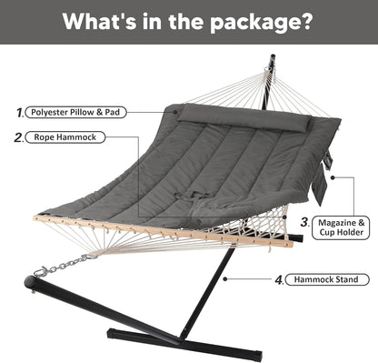 SUNCREAT Double Outdoor Hammock with Stand