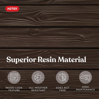 Keter Solana 70 Gallon Storage Bench Deck Box for Patio Furniture