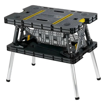 Heavy Duty Portable Folding Table Tool Storage Stand Workbench Sawhorse with 12" Clamps